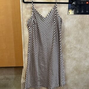 INC International Concepts Black and White Striped Midi Dress